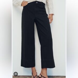 Zara wide leg, high rise black jeans, US size 4
